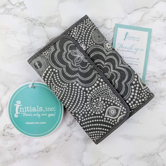 Initials Inc. Gray Patterned Wallet - NWT - Picture 1 of 5